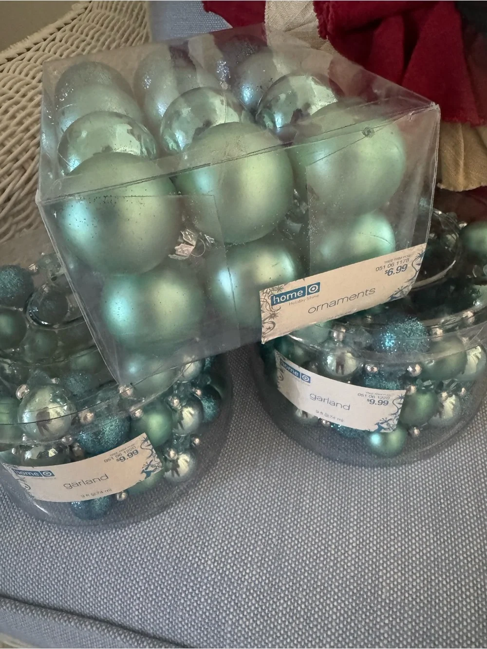 Target Teal Blue Christmas Ornament and Garland Set
